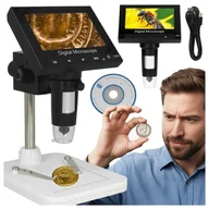 Mikroskopy i lupy - Cyfrowy Mikroskop POWIĘKSZENIE x1000 Regulowany STATYW USB LED LUPA LCD 4,3 - miniaturka - grafika 1