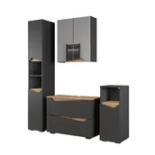 Meble łazienkowe - Vicco Zestaw mebli łazienkowych Marelle, Antracyt, 4 części - miniaturka - grafika 1
