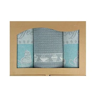 Zestaw kuchenny Coffee Time 2x ściereczka kuchenna 70 x 50 1x ręcznik kuchenny Morski Bawełna 50 x 50 TEXPOL - Ściereczki, gąbki, czyściki - miniaturka - grafika 1