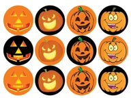Halloween - Opłatki na muffiny babeczki Halloween Dynie - miniaturka - grafika 1