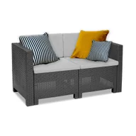 Sofy ogrodowe - Leziter Sofa ogrodowa 2-osobowa City grafitowa - miniaturka - grafika 1