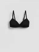 Biustonosze - Reserved - Bawełniany biustonosz - czarny - miniaturka - grafika 1