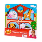 Układanki dla dzieci - Smily PLAY SPW83607 Układanka drewniana Farma 782985 - miniaturka - grafika 1