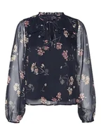 Bluzki damskie - VERO MODA Damska bluzka Vmmilla Ls Top WVN Ga Noos, Navy Blazer/Aop: sallie, XL - miniaturka - grafika 1