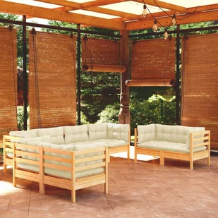 Lumarko 8-cz. zestaw wypoczynkowy do ogrodu, kremowe poduszki, sosnowy - Meble ogrodowe - miniaturka - grafika 1