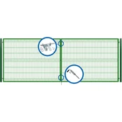 Ogrodzenia - Brama dwuskrzydłowa3D ocynk zielony 400 x 150 cm komplet Polbram - miniaturka - grafika 1