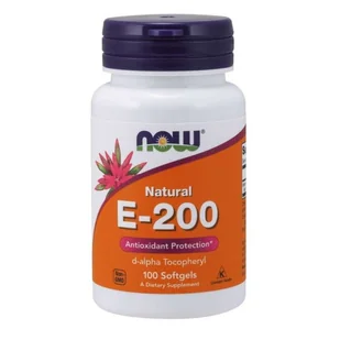 Now Foods Foods Witamina E Naturalna 200 iu 100 kapsułek - Witaminy i minerały - miniaturka - grafika 1