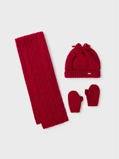 Czapki dla dzieci - Mayoral Zestaw czapka, szalik i rękawiczki 10106 Czerwony - grafika 1