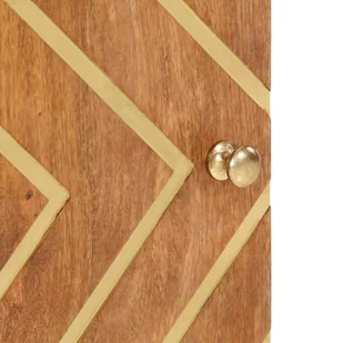 Szafka łazienkowa, brązowo-czarna, 38x33,5x58 cm, drewno mango  Lumarko! - Toaletki - miniaturka - grafika 10