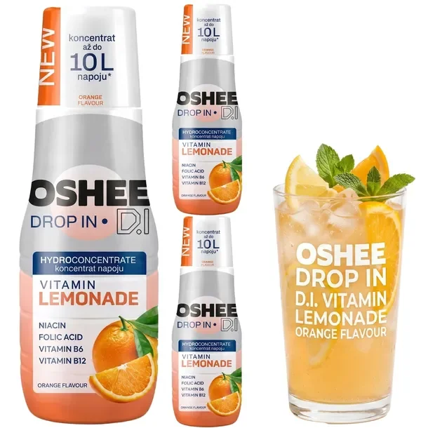 3x Syrop Oshee Drop In Lemoniada Pomarańcza Do Saturatora 500ml=10l