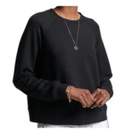 Bluzy damskie - Bluza damska Superdry Studios Modal Crew gładka czarna-S - miniaturka - grafika 1