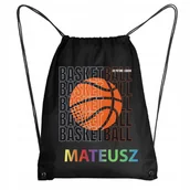 Plecaki worki - Worek Szkolny Workoplecak WF Do Przedszkola Szkoły KOSZYKÓWKA NBA + IMIĘ - miniaturka - grafika 1