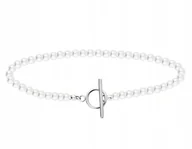 Naszyjniki - NASZYJNIK Z PEREŁKAMI ZAPIĘCIE Z PRZODU CHOKER 925 - miniaturka - grafika 1