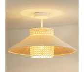 Lampy sufitowe - Duolla - Żyrandol natynkowy RIO RATTAN 1xE27/15W/230V śr. 45 cm beżowy/rattan - miniaturka - grafika 1