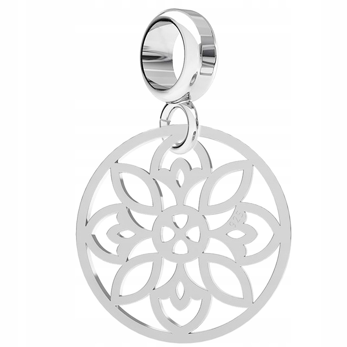 Charms Srebrny z Kwiatem Ażurowym Roślina Kwiat Ażurowy Kwiatek SREBRO 925