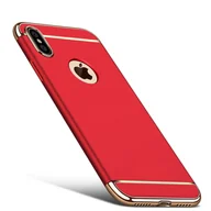 Etui i futerały do telefonów - Etui na telefon komórkowy Etui ochronne na Apple iPhone XS Bumper 3 w 1 Cover Chrome Case Red - miniaturka - grafika 1