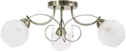 Lampy sufitowe - Klasyczna lampa sufitowa ELM8964/3 21QG kryształki mosiądz - miniaturka - grafika 1