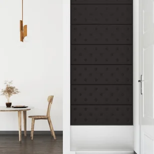 vidaXL Panele ścienne, 12 szt., czarne, 90x30 cm, sztuczna skóra 344002 - Panele ścienne i boazeria - miniaturka - grafika 5