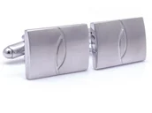 Spinki do mankietów i krawatów - Prostokątne, srebrne spinki do mankietów  N69 - miniaturka - grafika 1