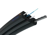 Kable światłowodowe - 1F FIBERHOME S-NOTKSP LSZH SELF SUPPORTED FLAT DROP FIBER OPTIC CABLE WITH STEEL REINFORCEMENT 1J G.657A1, EXTRALINK EDITION - miniaturka - grafika 1