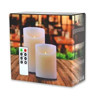 Świece - DecoKing DecoKing - Świeczki LED- Zestaw -Wosk Naturalny + Pilot 10cm+15cm;7,5cm - miniaturka - grafika 1