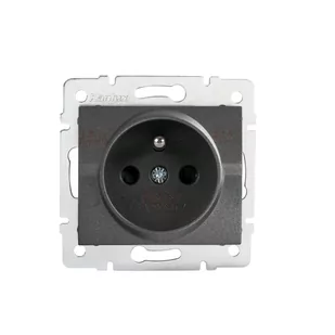 Kanlux Gniazdo zasilające pojedyncze, francuskie, ochrona styków LOGI 02-1250-141 gr 25267 - Gniazdka elektryczne - miniaturka - grafika 1