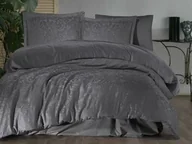 Pościel - Darymex Pościel satynowa żakardowa 220x200 Hemera 1 grafitowa jednobarwna ornamenty w pudełku - miniaturka - grafika 1