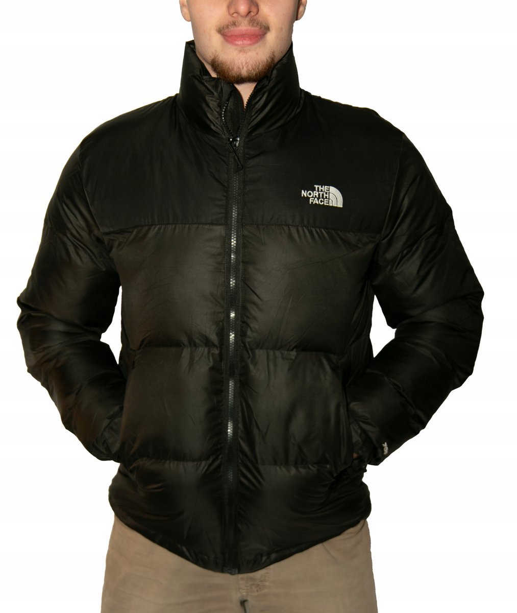 The North Face Czarna Kurtka Męska Zimowa Na Zamek Oryginalna TNF r. XL