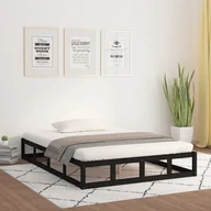 Łóżka - Lumarko Rama łóżka, czarna, 135x190 cm, podwójna, lite drewno - miniaturka - grafika 1