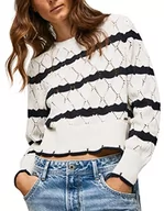 Swetry damskie - Pepe Jeans Sweter damski Tabata, Biały (mysz), L - miniaturka - grafika 1
