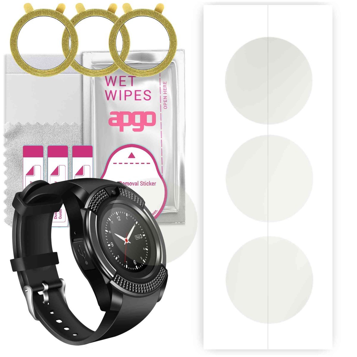 3x Folia hydrożelowa MATOWA do DexXer V8 - apgo Smartwatch Hydrogel MATTE Protection Ochrona na ekran smartwatcha