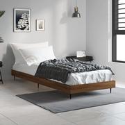 Łóżka - Rama łóżka, brązowy dąb, 75x190 cm, materiał drewnopochodny Lumarko! - miniaturka - grafika 1