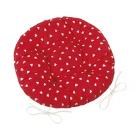 Poduszki na krzesła - Bellatex Siedzisko Adéla okrągłe pikowane Serduszka czerwony, 40 cm - miniaturka - grafika 1