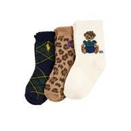 Skarpetki dla dzieci - Zestaw 3 par wysokich skarpet dziecięcych Polo Ralph Lauren 445P03251001 Kolorowy - miniaturka - grafika 1