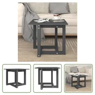 Ławy i stoliki kawowe - The Living Store Stolik kawowy szary 50x50x45 cm lite drewno sosnowe - miniaturka - grafika 1