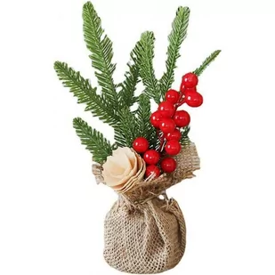 Mała choinka w doniczce Ostrokrzew Boże Narodzenie KSN88 - Ozdoby bożonarodzeniowe - miniaturka - grafika 1