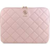 Torby na laptopy - Guess Quilted 4G Sleeve - Etui na notebooka 13" / 14" (różowy) - miniaturka - grafika 1