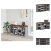 Szafki na buty - vidaXL Ławka na buty szara Sonoma 103x30x48 cm Materiał drewnopochodny - Ławki do skrzyni i przedpokoju - miniaturka - grafika 1