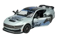 Samochody i pojazdy dla dzieci - KINSMART 2024 FORD MUSTANG DARK HORSE SREBRNY 1:38 BEZ PUDEŁKA KT5455 - miniaturka - grafika 1