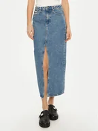 Spódnice - Calvin Klein Jeans Spódnica jeansowa J20J224532 Niebieski Straight Fit - miniaturka - grafika 1