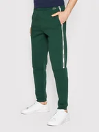 Spodnie sportowe męskie - Lacoste Spodnie dresowe XH1208 Zielony Slim Fit - miniaturka - grafika 1