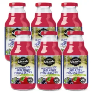 Sady Wincenta Sok 100% jabłkowo-porzeczkowy naturalnie mętny tłoczony NFC Zestaw 6 x 330 ml - Soki i napoje niegazowane - miniaturka - grafika 1
