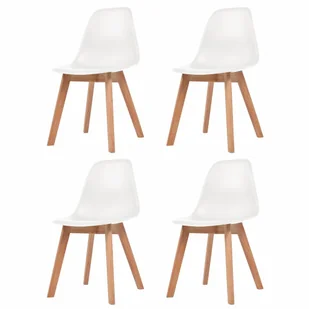 vidaXL Krzesła do jadalni, 4 sztuki, białe - Krzesła - miniaturka - grafika 1