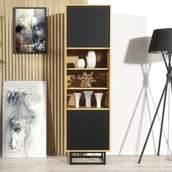 Witryny - Witryna Harmony 175cm Loft ONE FURNITURE - Laminat Dębowy & Czarny - miniaturka - grafika 1