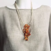 Naszyjniki - Surowe bursztyny naszyjnik - miniaturka - grafika 1