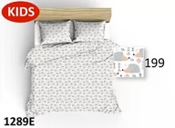 Pościel dla dzieci - Extrapościel Pościel bawełniana 100x135 1289E biała jeże drzewka szare muchomorki 199D - miniaturka - grafika 1