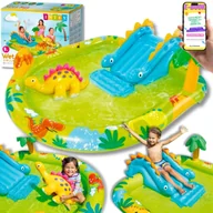 Place zabaw - Basen Plac Zabaw INTEX Ze Zjeżdzalnią Fontanną DINO Dla Dzieci Ogrodowy Dmuchany Brodzik PREZENT DLA DZIECKA + EBOOK - miniaturka - grafika 1