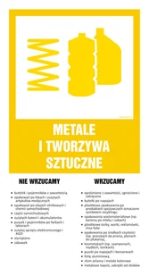 OD201 INSTRUKCJA SEGREGACJI ODPADÓW - METALE I TWORZYWA SZTUCZNE, FN - FOLIA SAMOPRZYLEPNA; (200X370MM) - Tablice BHP - miniaturka - grafika 1