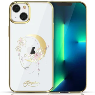 Kingxbar Moon Series luksusowe etui z Kryształami Swarovskiego na iPhone 13 złoty (Butterfly) - Etui i futerały do telefonów - miniaturka - grafika 1