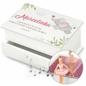 Pamiątka Pierwszej Komunii Świętej - Szkatułka na biżuterię z pozytywką i szufladką z nadrukiem dla dzie - miniaturka - grafika 1